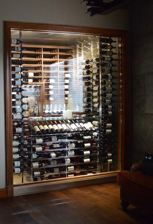 Contemporary Custom Wine Cellar by Denver Builders