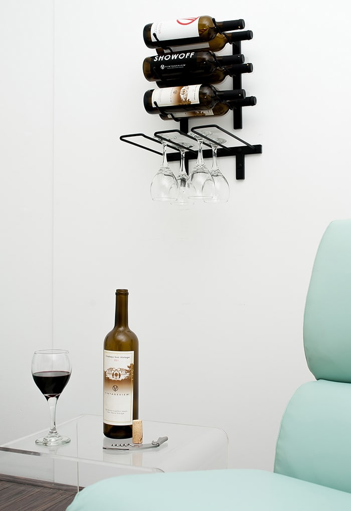 Lovey Wall Mount Series VintageView Wine Racks with Stemware Rack