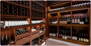 4 - Custom-designed wooden wine racks made of white oak in this Denver steakhouse